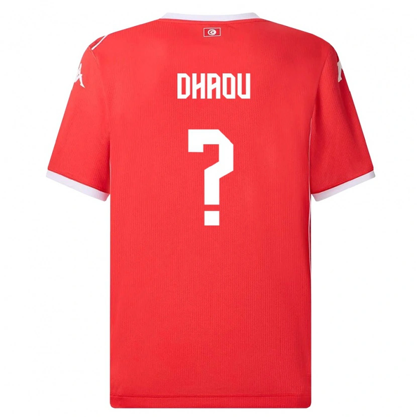 Danxen Män Tunisien Haythem Dhaou #0 Röd Vit Hemmatröja Matchtröjor 26-28 Tröjor T-Tröja
