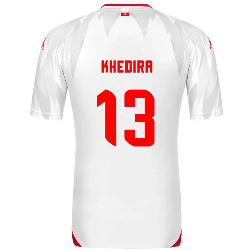 Danxen Män Tunisien Rani Khedira #13 Vit Röd Hemmatröja Matchtröjor 26-28 Tröjor T-Tröja