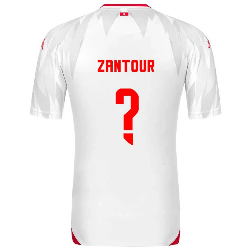 Danxen Män Tunisien Ishaq Zantour #0 Vit Röd Hemmatröja Matchtröjor 26-28 Tröjor T-Tröja