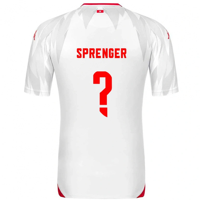 Danxen Män Tunisien Melvyn Sprenger #0 Vit Röd Hemmatröja Matchtröjor 26-28 Tröjor T-Tröja