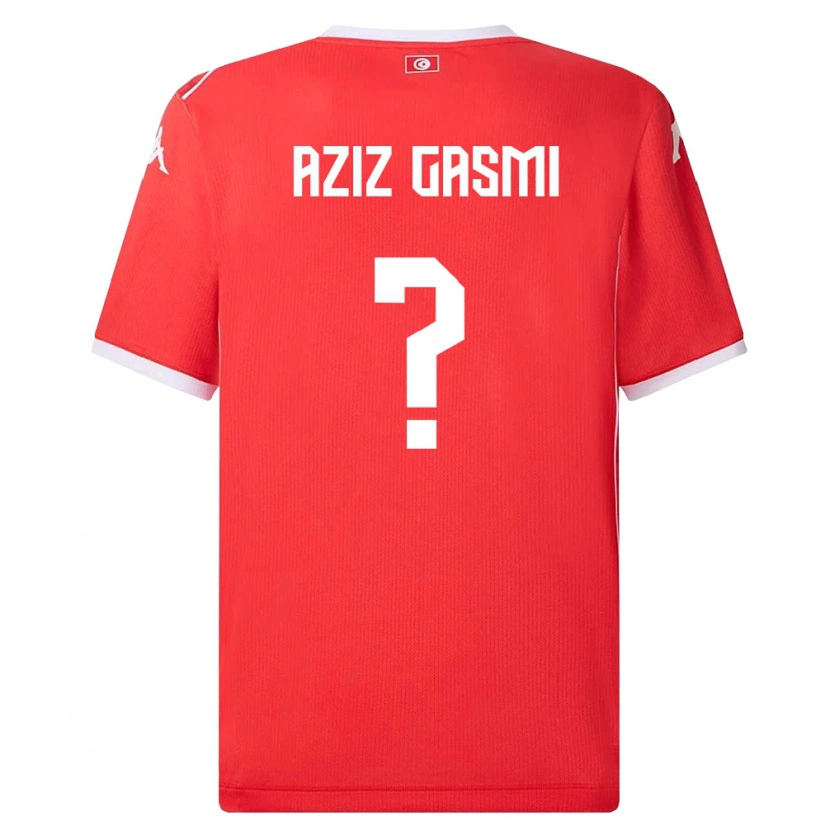 Danxen Män Tunisien Mohamd Aziz Gasmi #0 Röd Vit Hemmatröja Matchtröjor 26-28 Tröjor T-Tröja