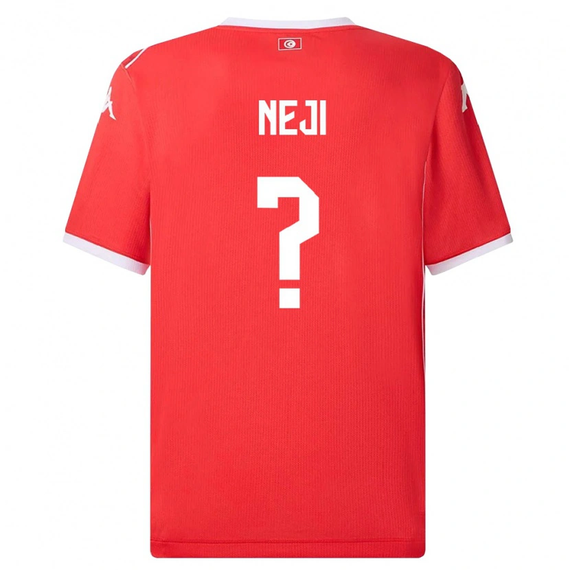 Danxen Män Tunisien Fares Neji #0 Röd Vit Hemmatröja Matchtröjor 26-28 Tröjor T-Tröja