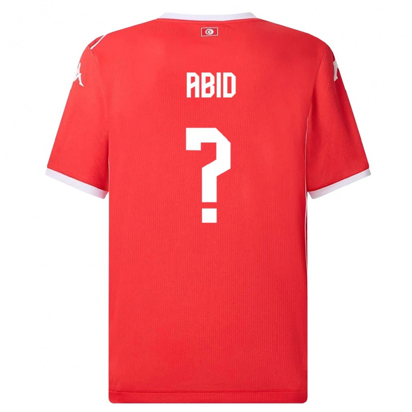 Danxen Män Tunisien Oussama Abid #0 Röd Vit Hemmatröja Matchtröjor 26-28 Tröjor T-Tröja