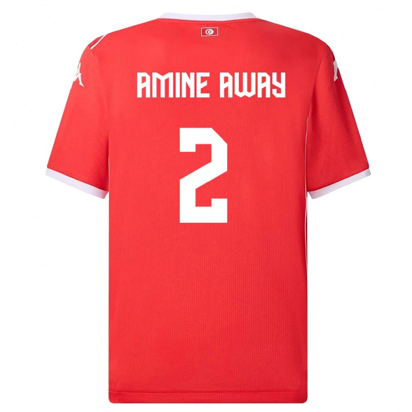 Danxen Män Tunisien Mohamed Amine Away #2 Röd Vit Hemmatröja Matchtröjor 26-28 Tröjor T-Tröja