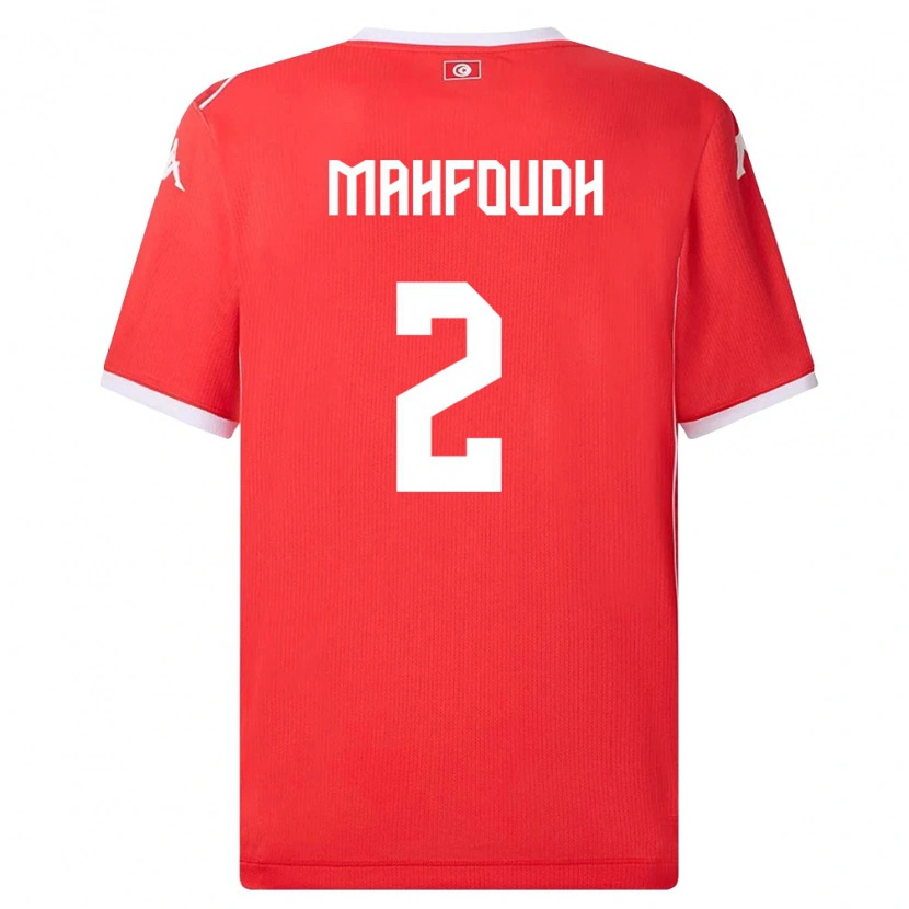 Danxen Män Tunisien Dhikra Mahfoudh #2 Röd Vit Hemmatröja Matchtröjor 26-28 Tröjor T-Tröja