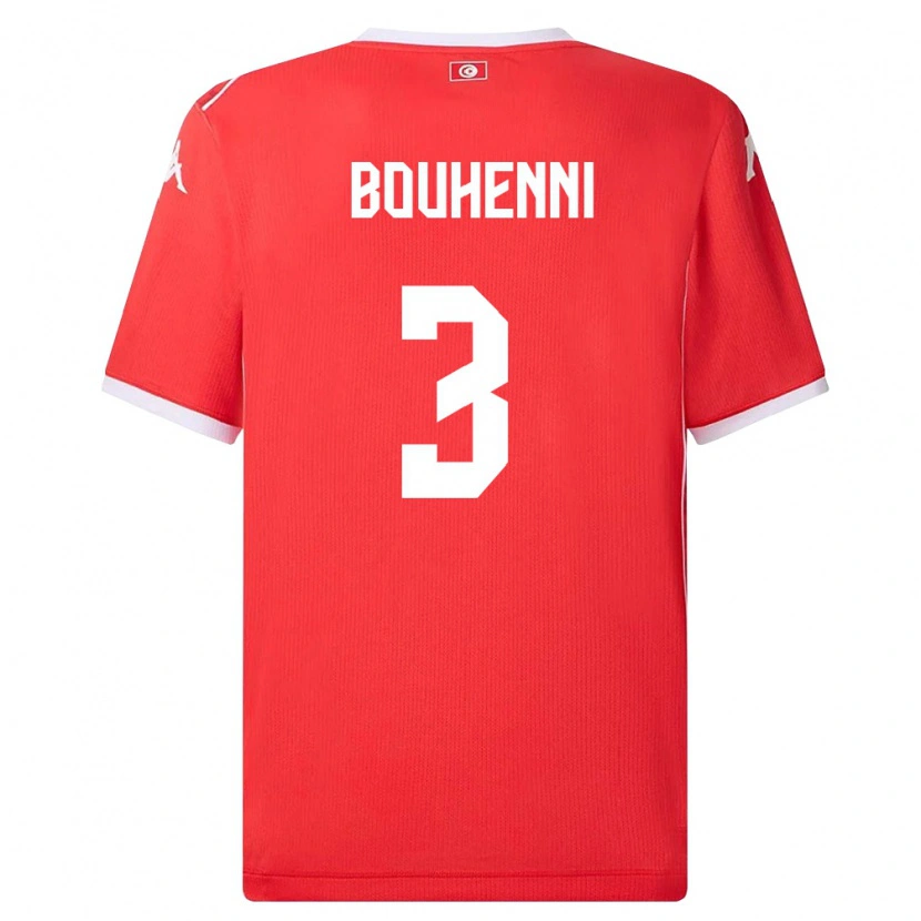 Danxen Män Tunisien Rayen Bouhenni #3 Röd Vit Hemmatröja Matchtröjor 26-28 Tröjor T-Tröja
