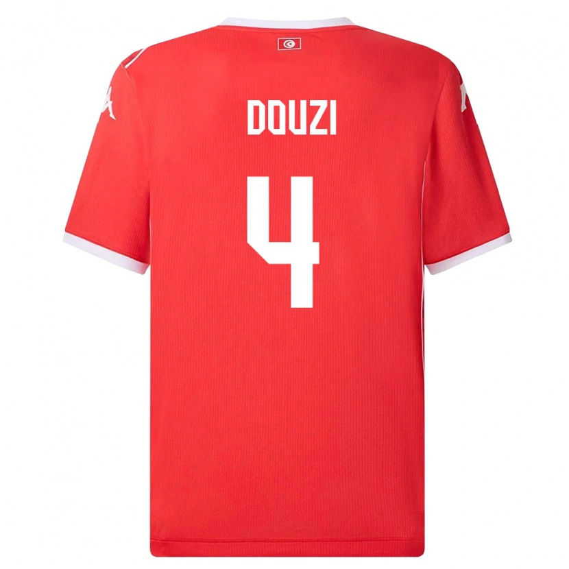 Danxen Män Tunisien Youssef Douzi #4 Röd Vit Hemmatröja Matchtröjor 26-28 Tröjor T-Tröja