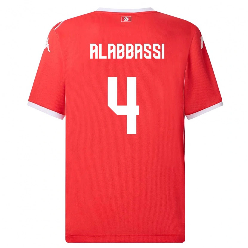 Danxen Män Tunisien Chaima Alabbassi #4 Röd Vit Hemmatröja Matchtröjor 26-28 Tröjor T-Tröja