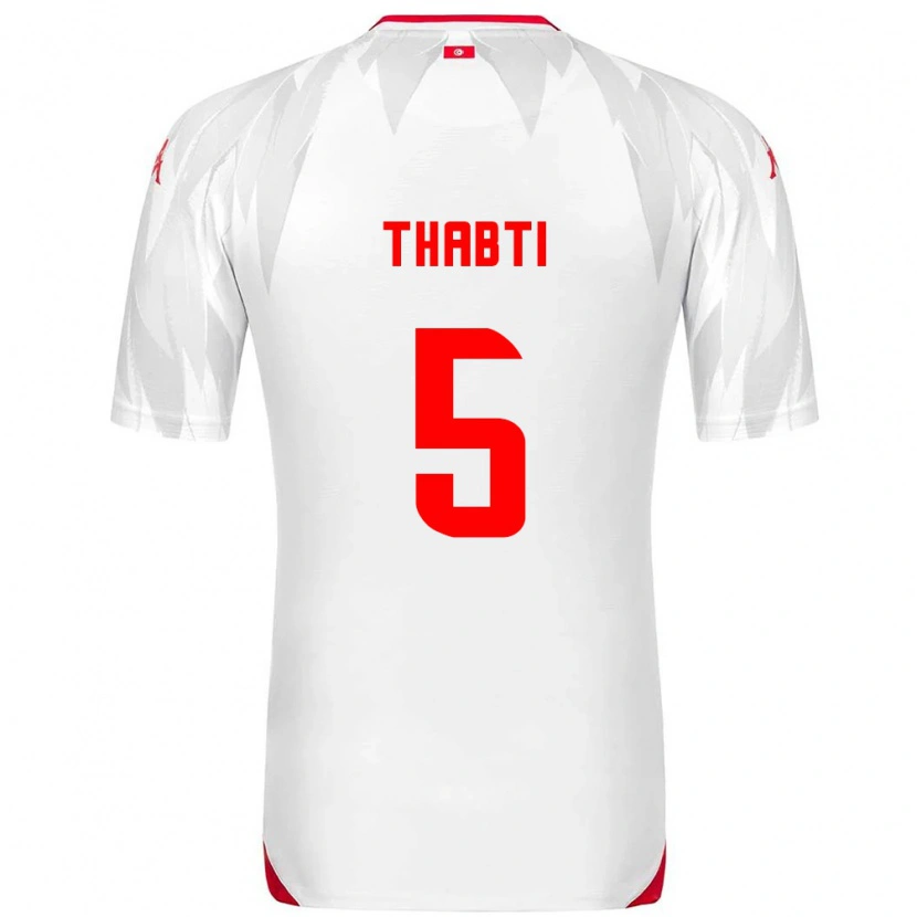 Danxen Män Tunisien Moncef Thabti #5 Vit Röd Hemmatröja Matchtröjor 26-28 Tröjor T-Tröja