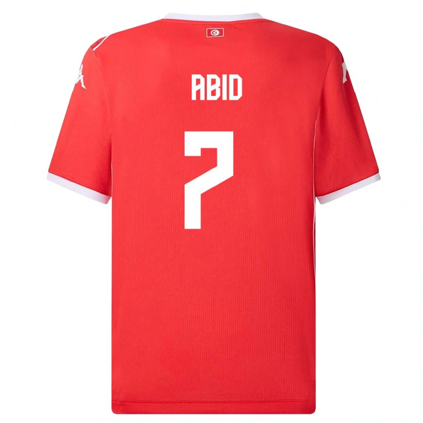 Danxen Män Tunisien Aziz Abid #7 Röd Vit Hemmatröja Matchtröjor 26-28 Tröjor T-Tröja