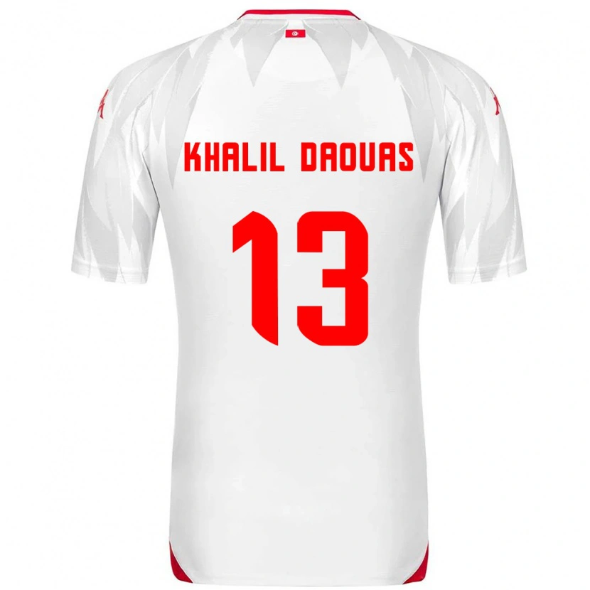 Danxen Män Tunisien Mohamed Khalil Daouas #13 Vit Röd Hemmatröja Matchtröjor 26-28 Tröjor T-Tröja