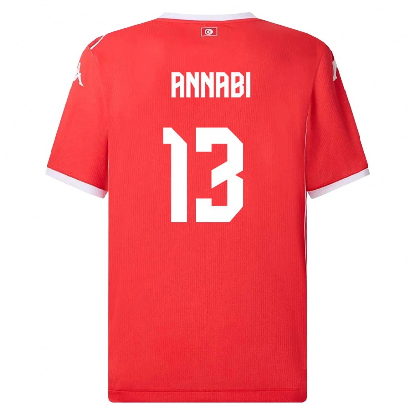 Danxen Män Tunisien Ilias Annabi #13 Röd Vit Hemmatröja Matchtröjor 26-28 Tröjor T-Tröja