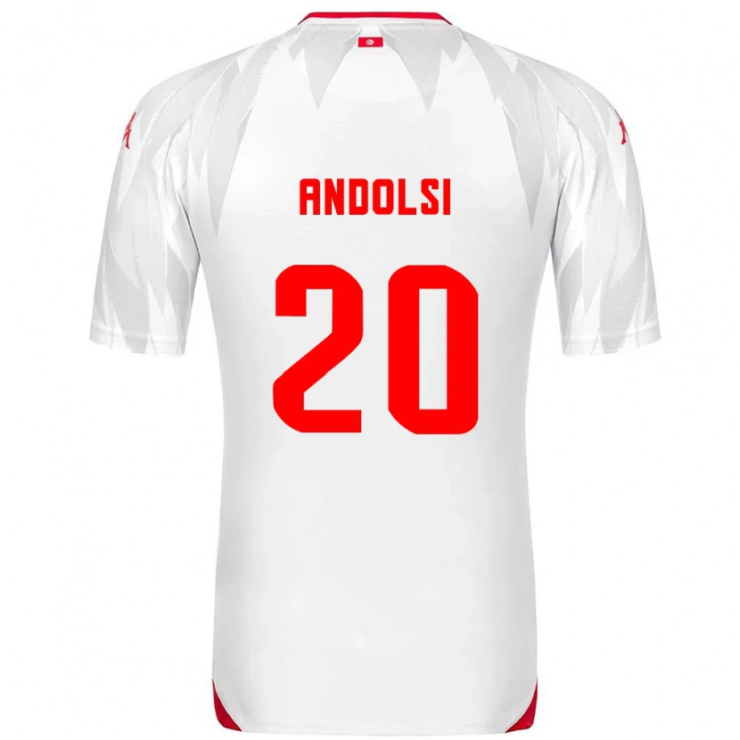 Danxen Män Tunisien Youssef Andolsi #20 Vit Röd Hemmatröja Matchtröjor 26-28 Tröjor T-Tröja