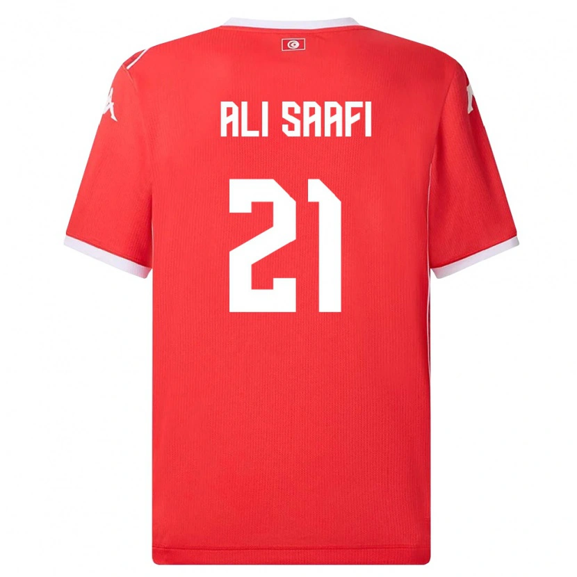 Danxen Män Tunisien Mohamed Ali Saafi #21 Röd Vit Hemmatröja Matchtröjor 26-28 Tröjor T-Tröja