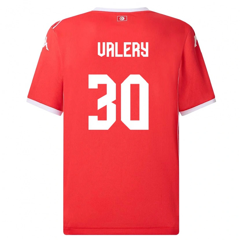 Danxen Män Tunisien Yann Valery #30 Röd Vit Hemmatröja Matchtröjor 26-28 Tröjor T-Tröja