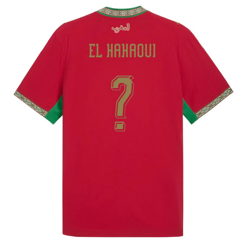 Danxen Män Marocko Ayman El Hahaoui #0 Röd Grön Vit Hemmatröja Matchtröjor 26-28 Tröjor T-Tröja