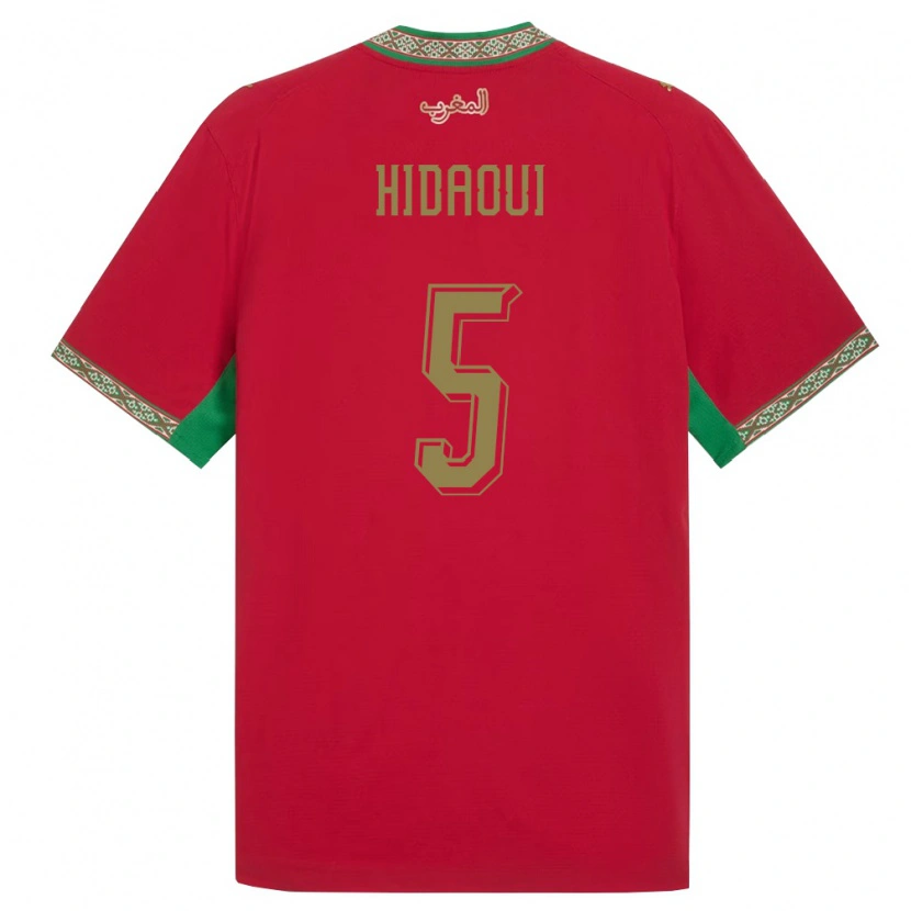 Danxen Män Marocko Ilyas Hidaoui #5 Röd Grön Vit Hemmatröja Matchtröjor 26-28 Tröjor T-Tröja
