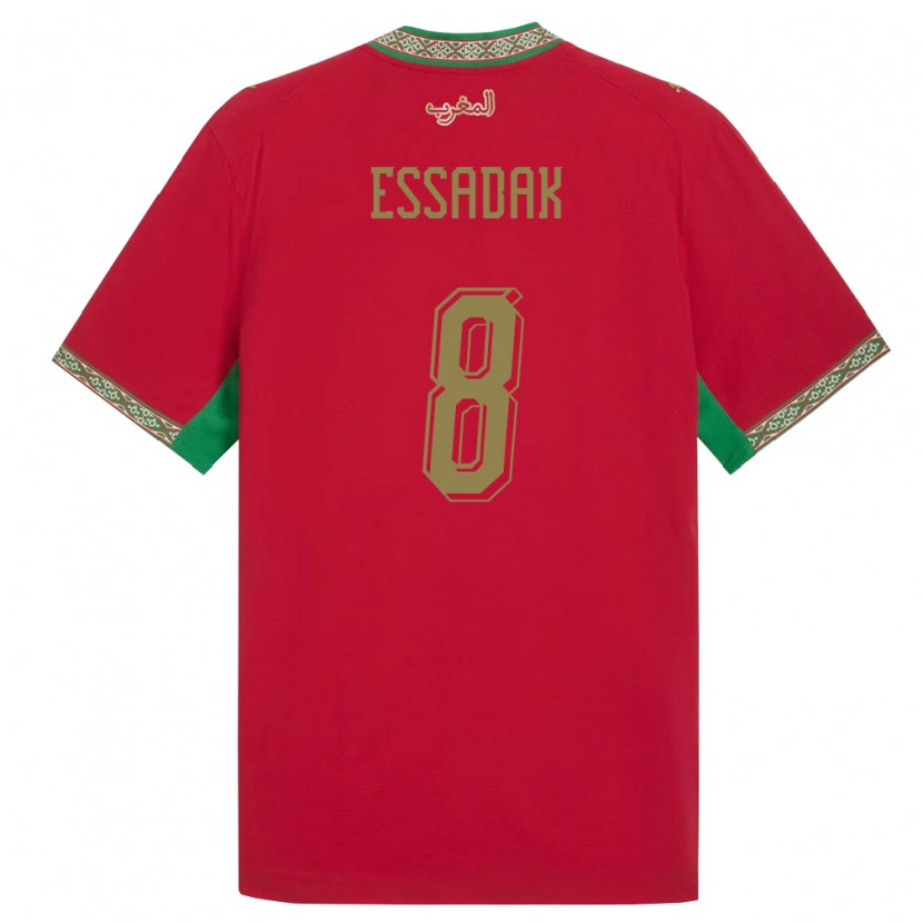 Danxen Män Marocko Hossam Essadak #8 Röd Grön Vit Hemmatröja Matchtröjor 26-28 Tröjor T-Tröja