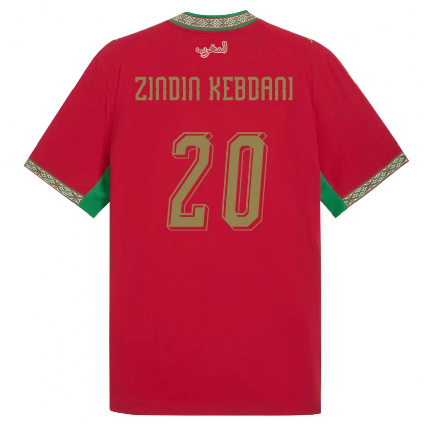 Danxen Män Marocko Mohammed Zindin Kebdani #20 Röd Grön Vit Hemmatröja Matchtröjor 26-28 Tröjor T-Tröja