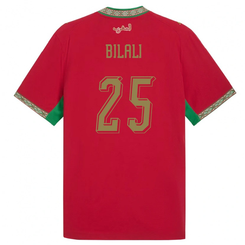 Danxen Män Marocko Elias Bilali #25 Röd Grön Vit Hemmatröja Matchtröjor 26-28 Tröjor T-Tröja