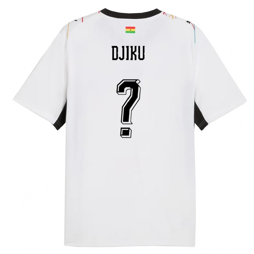 Danxen Män Ghana Alexander Djiku #0 Vit Svart Gul Hemmatröja Matchtröjor 26-28 Tröjor T-Tröja