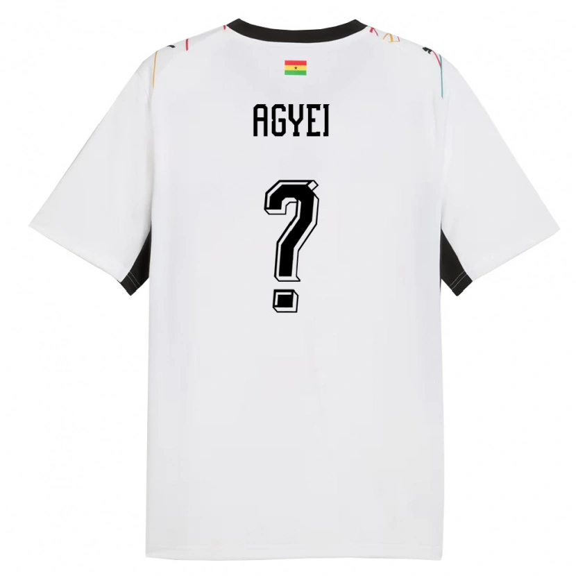 Danxen Män Ghana Dan Agyei #0 Vit Svart Gul Hemmatröja Matchtröjor 26-28 Tröjor T-Tröja