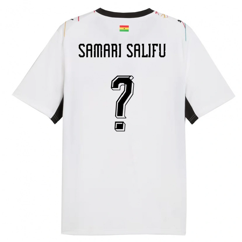 Danxen Män Ghana Abass Samari Salifu #0 Vit Svart Gul Hemmatröja Matchtröjor 26-28 Tröjor T-Tröja