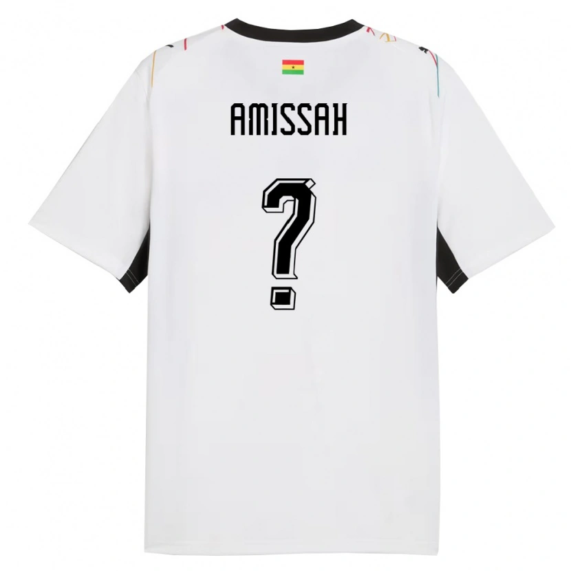 Danxen Män Ghana Jordan Amissah #0 Vit Svart Gul Hemmatröja Matchtröjor 26-28 Tröjor T-Tröja