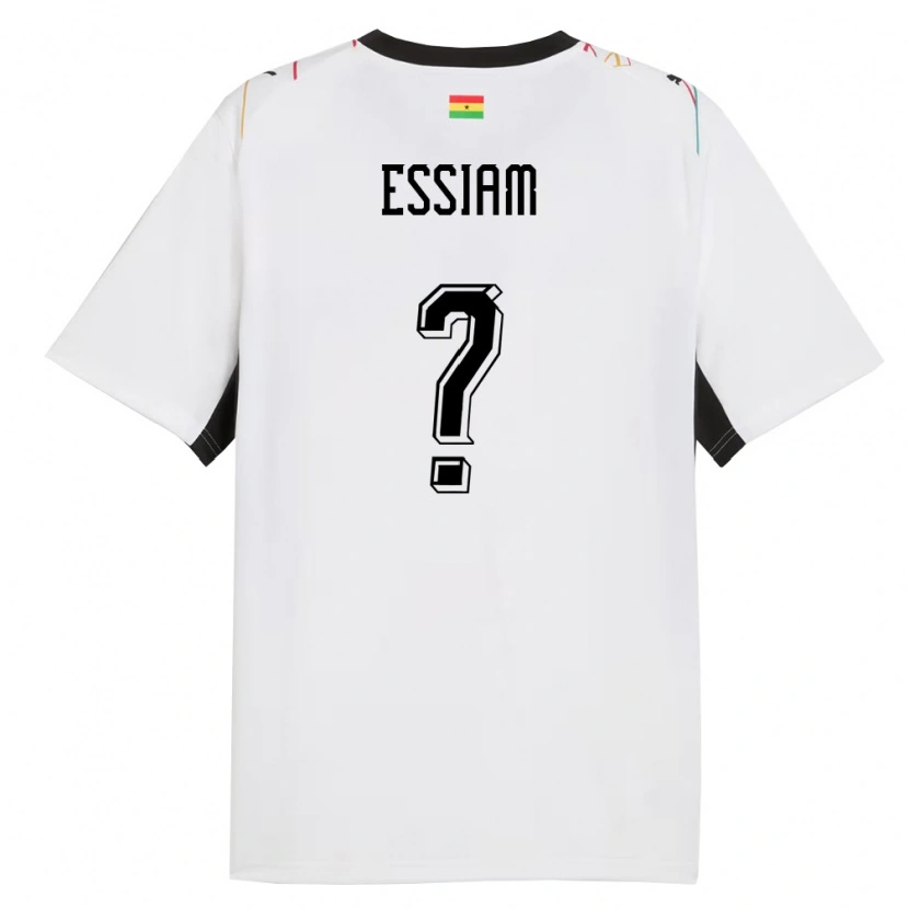 Danxen Män Ghana Emmanuel Essiam #0 Vit Svart Gul Hemmatröja Matchtröjor 26-28 Tröjor T-Tröja