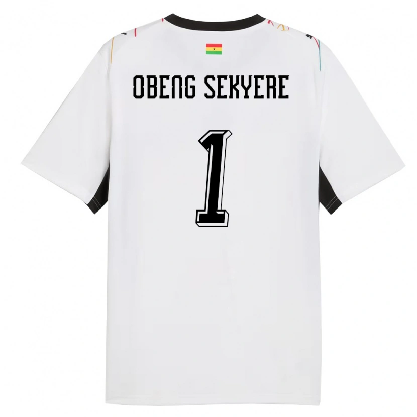 Danxen Män Ghana Gregory Obeng Sekyere #1 Vit Svart Gul Hemmatröja Matchtröjor 26-28 Tröjor T-Tröja