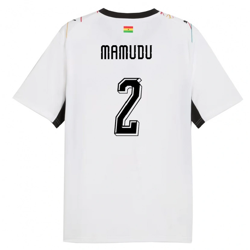 Danxen Män Ghana Kamaradini Mamudu #2 Vit Svart Gul Hemmatröja Matchtröjor 26-28 Tröjor T-Tröja