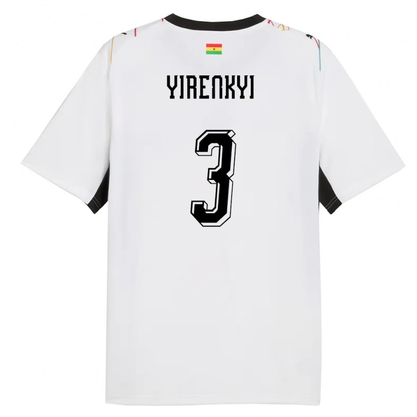 Danxen Män Ghana Caleb Yirenkyi #3 Vit Svart Gul Hemmatröja Matchtröjor 26-28 Tröjor T-Tröja