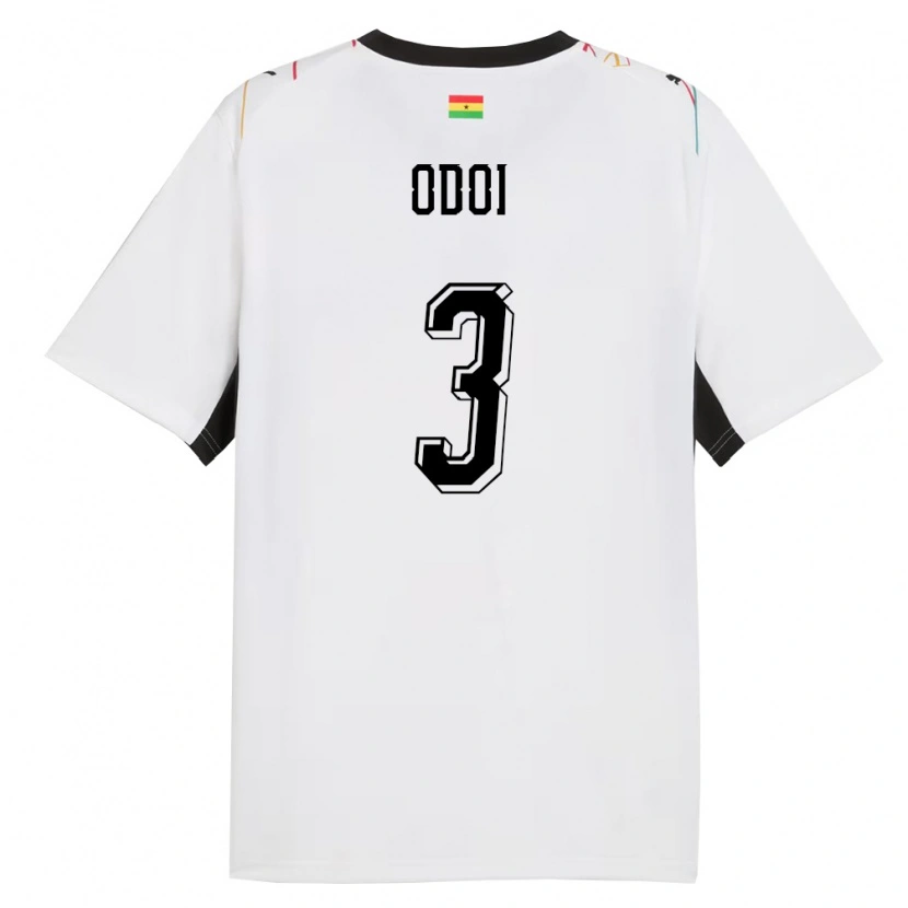Danxen Män Ghana Denis Odoi #3 Vit Svart Gul Hemmatröja Matchtröjor 26-28 Tröjor T-Tröja