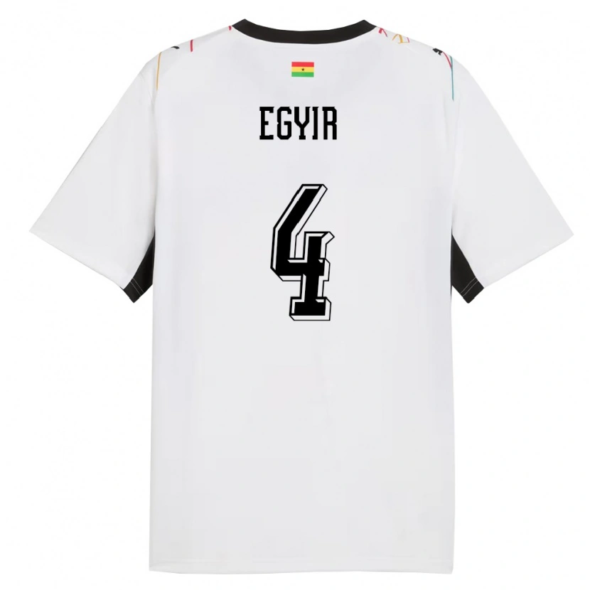 Danxen Män Ghana Janet Egyir #4 Vit Svart Gul Hemmatröja Matchtröjor 26-28 Tröjor T-Tröja