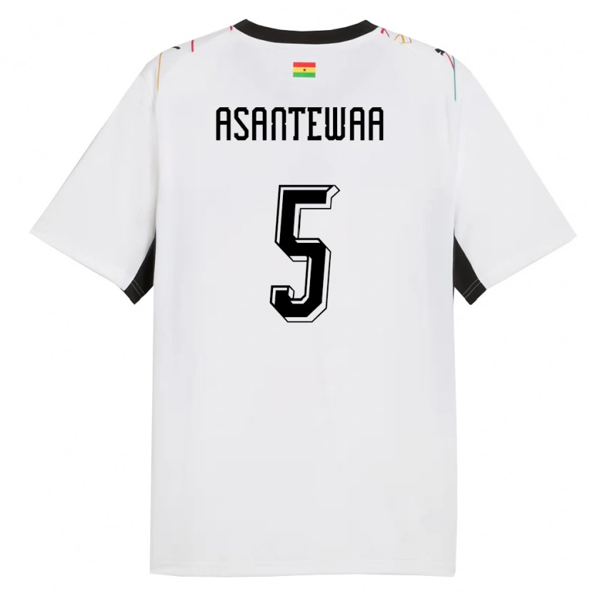 Danxen Män Ghana Grace Asantewaa #5 Vit Svart Gul Hemmatröja Matchtröjor 26-28 Tröjor T-Tröja