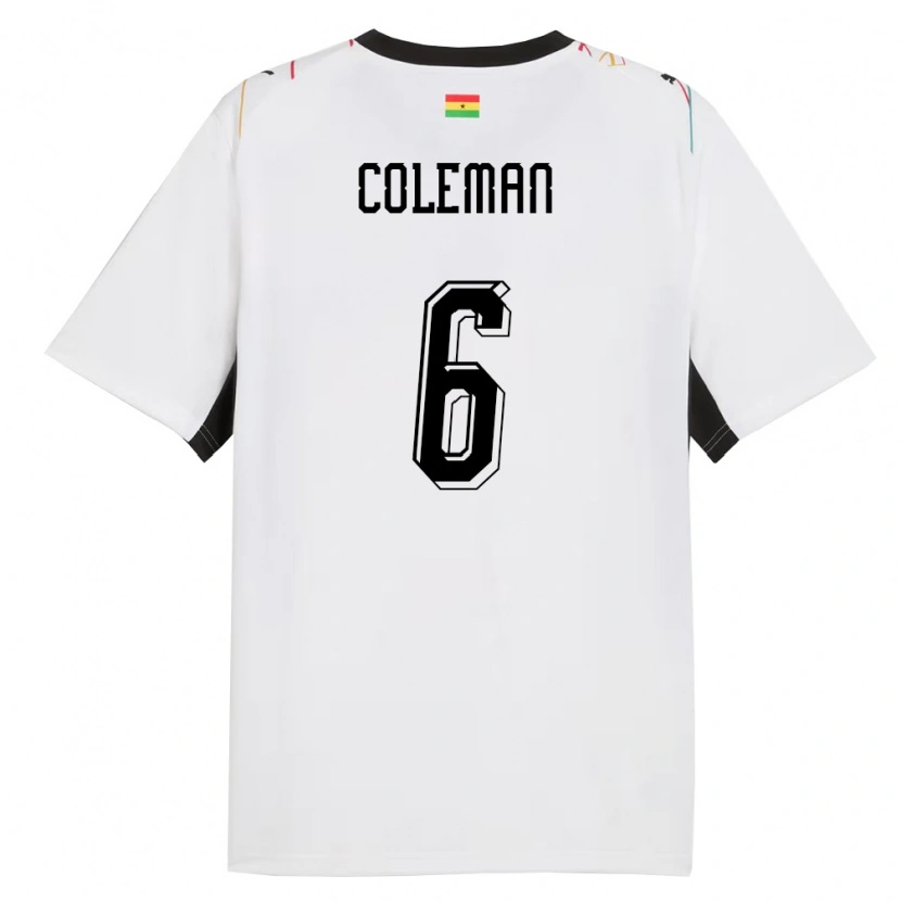 Danxen Män Ghana Ellen Coleman #6 Vit Svart Gul Hemmatröja Matchtröjor 26-28 Tröjor T-Tröja