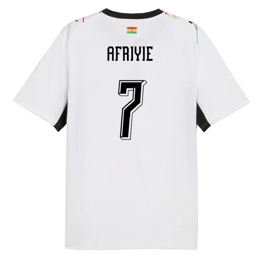Danxen Män Ghana Jerry Afriyie #7 Vit Svart Gul Hemmatröja Matchtröjor 26-28 Tröjor T-Tröja