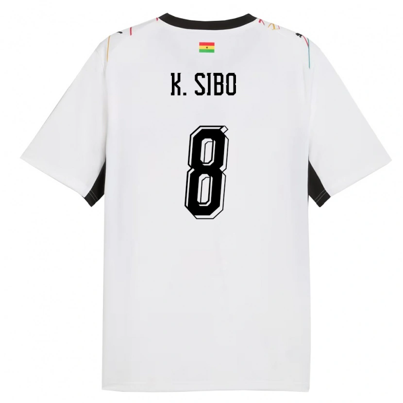 Danxen Män Ghana Kwasi Sibo #8 Vit Svart Gul Hemmatröja Matchtröjor 26-28 Tröjor T-Tröja