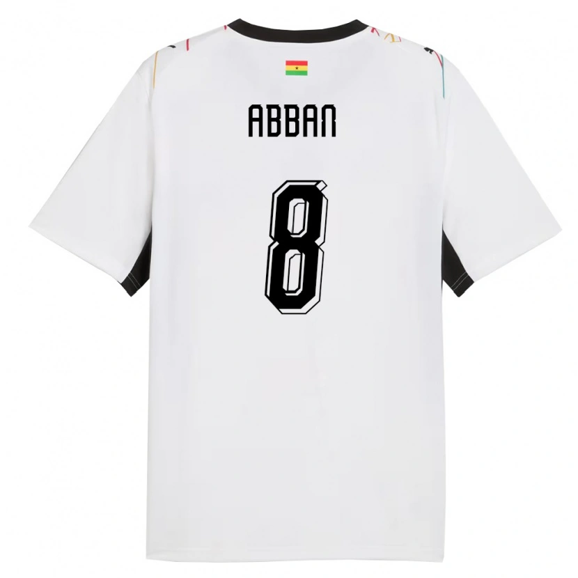 Danxen Män Ghana Ebenezer Abban #8 Vit Svart Gul Hemmatröja Matchtröjor 26-28 Tröjor T-Tröja