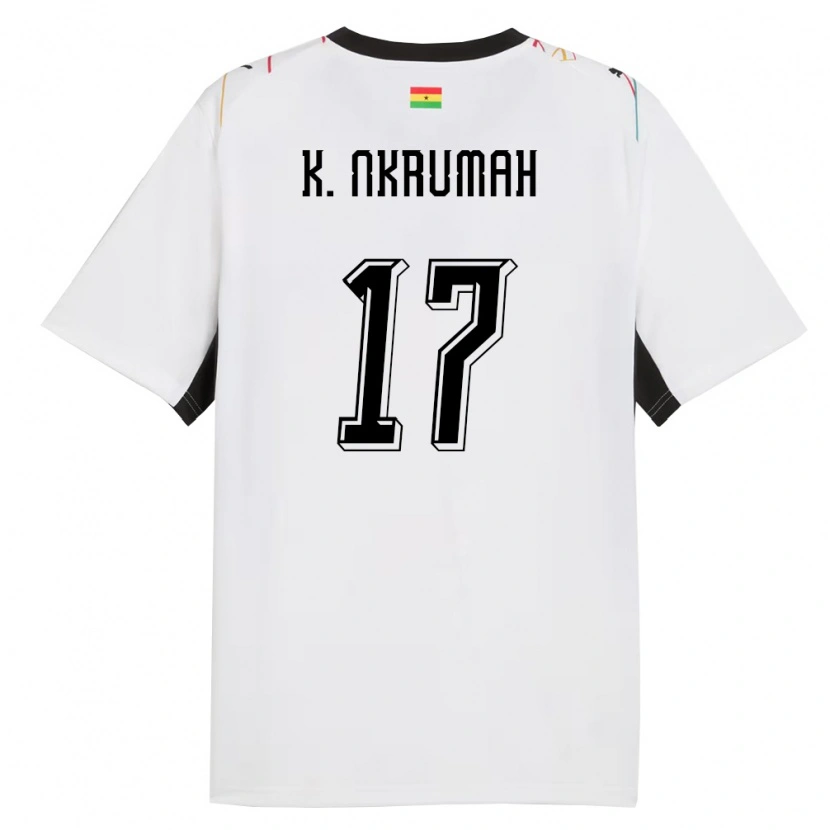 Danxen Män Ghana Kelvin Nkrumah #17 Vit Svart Gul Hemmatröja Matchtröjor 26-28 Tröjor T-Tröja
