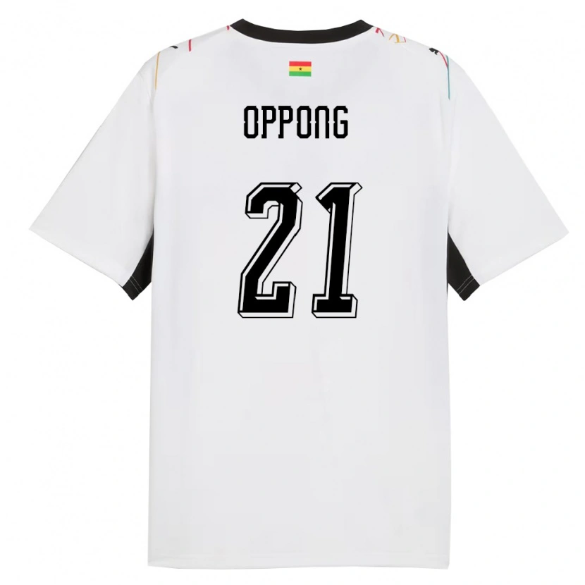 Danxen Män Ghana Kojo Peprah Oppong #21 Vit Svart Gul Hemmatröja Matchtröjor 26-28 Tröjor T-Tröja