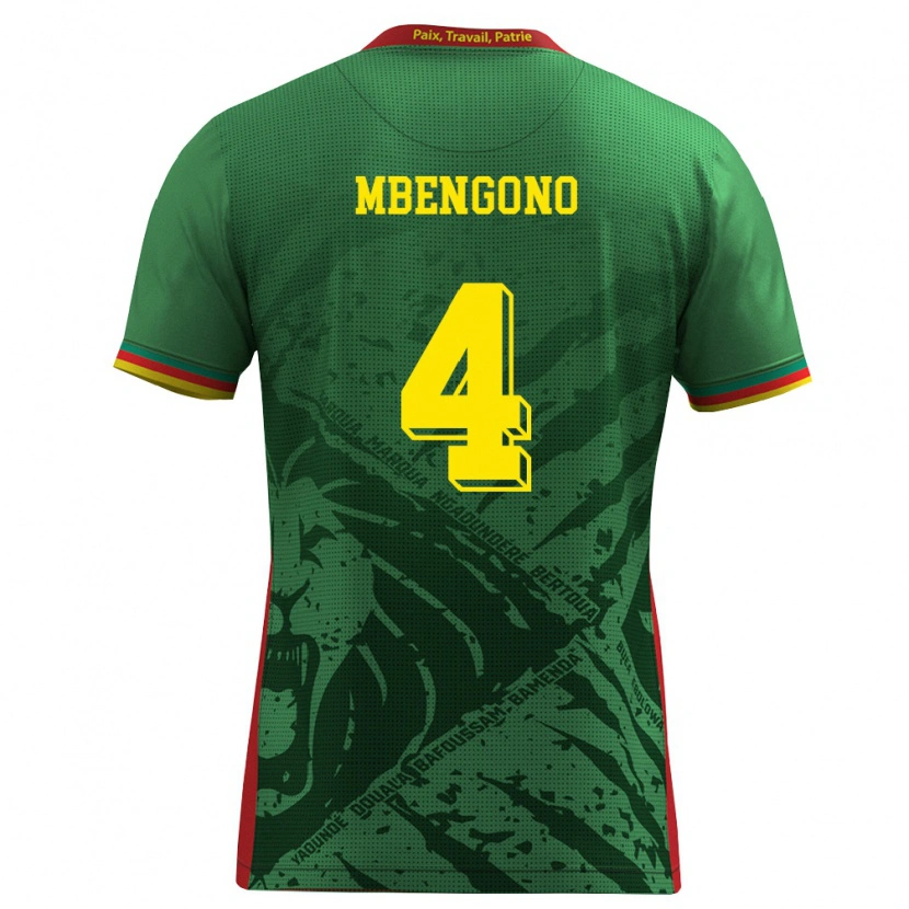 Danxen Män Kamerun Catherine Mbengono #4 Grön Gul Röd Hemmatröja Matchtröjor 26-28 Tröjor T-Tröja