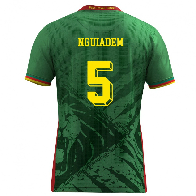 Danxen Män Kamerun Annecy Nguiadem #5 Grön Gul Röd Hemmatröja Matchtröjor 26-28 Tröjor T-Tröja
