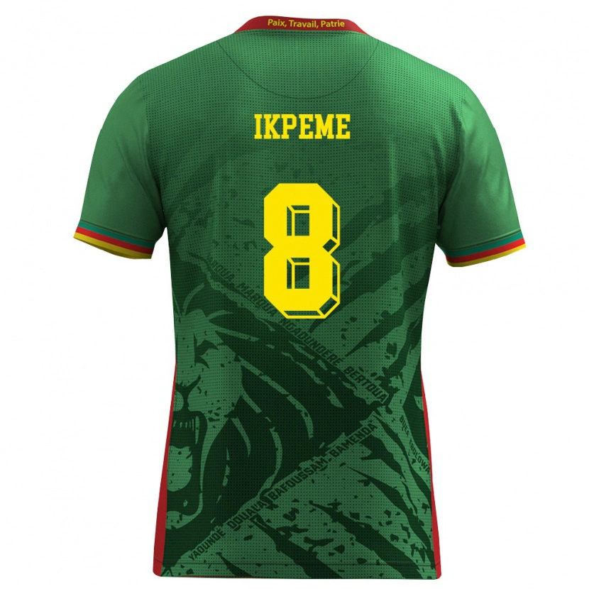 Danxen Män Kamerun Stephan Ikpeme #8 Grön Gul Röd Hemmatröja Matchtröjor 26-28 Tröjor T-Tröja