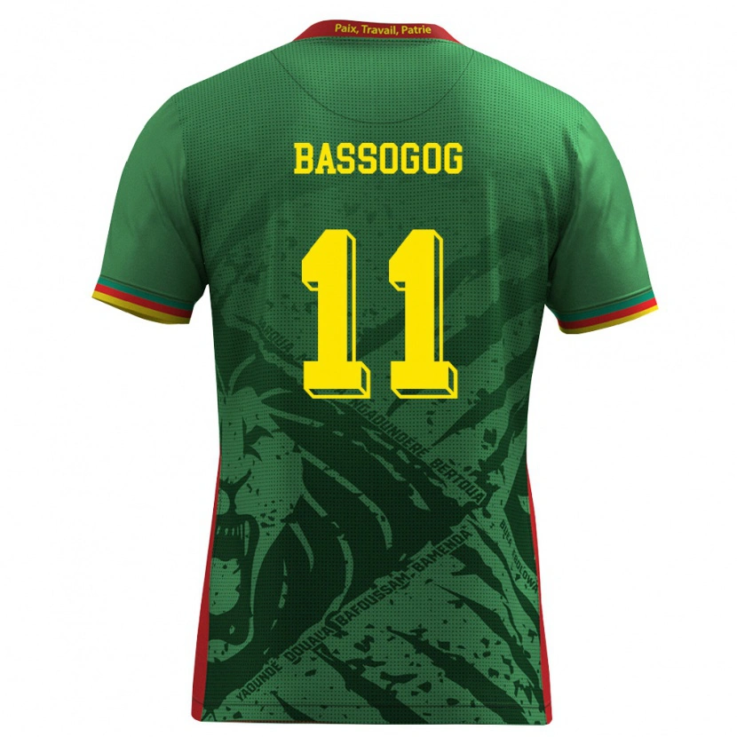 Danxen Män Kamerun Christian Bassogog #11 Grön Gul Röd Hemmatröja Matchtröjor 26-28 Tröjor T-Tröja