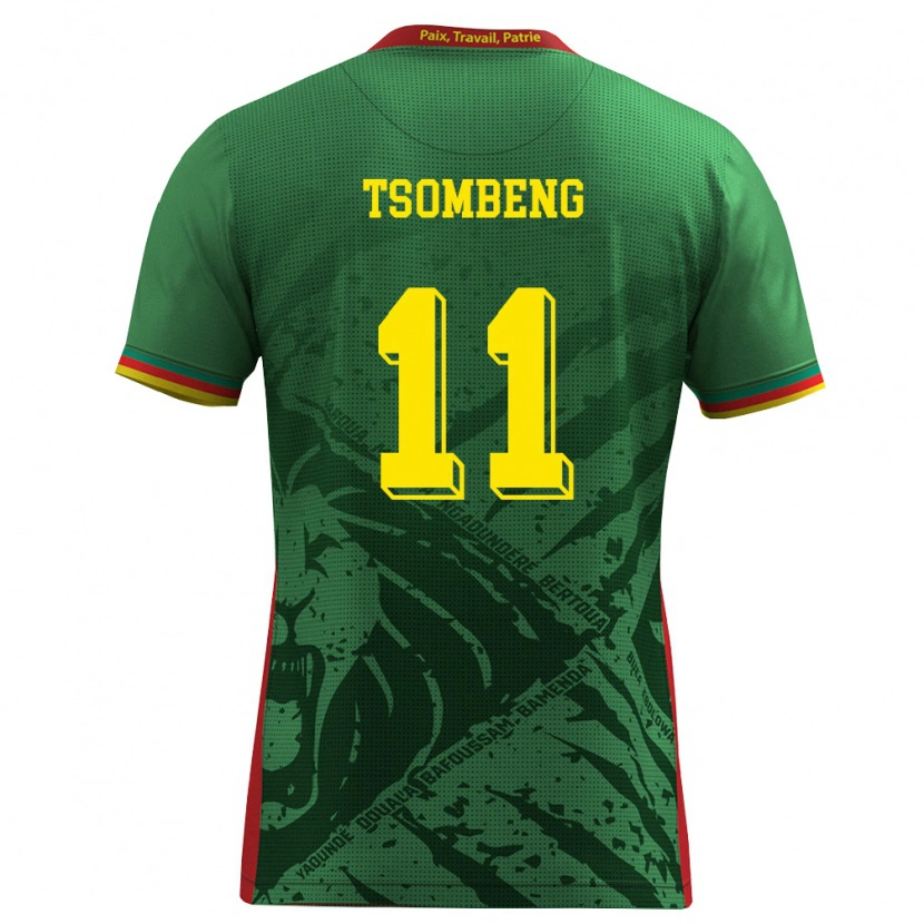 Danxen Män Kamerun Arnaud Tsombeng #11 Grön Gul Röd Hemmatröja Matchtröjor 26-28 Tröjor T-Tröja