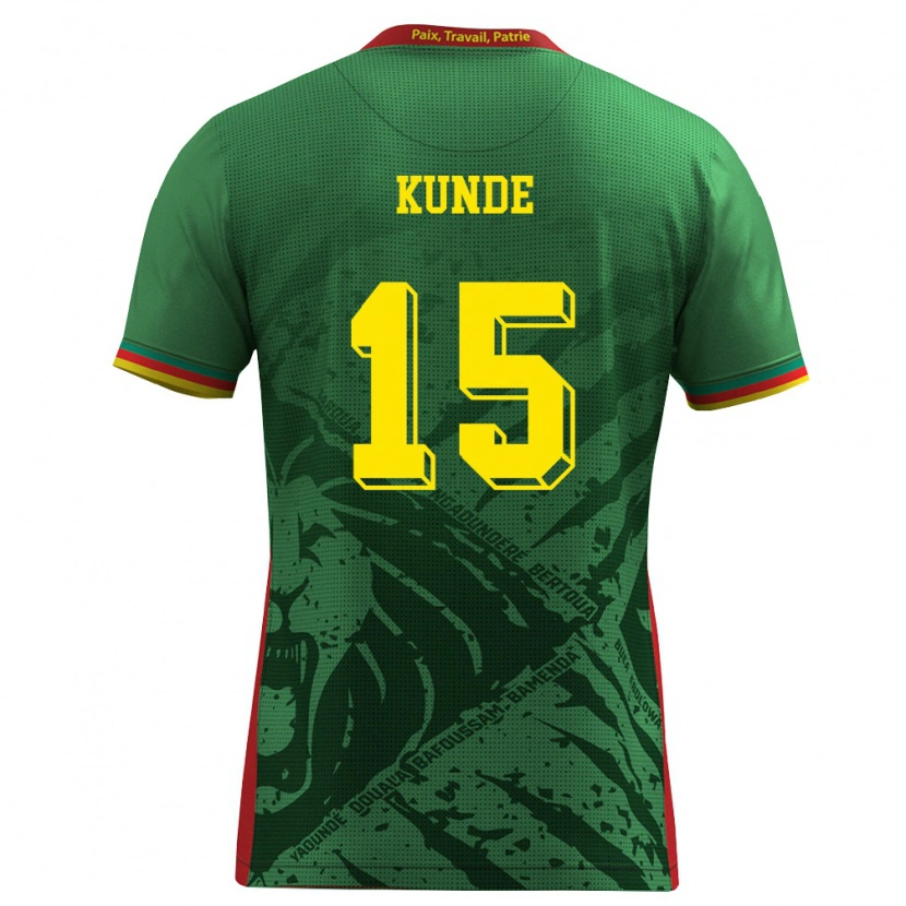 Danxen Män Kamerun Pierre Kunde Malong #15 Grön Gul Röd Hemmatröja Matchtröjor 26-28 Tröjor T-Tröja