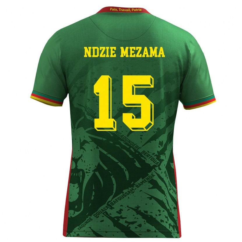Danxen Män Kamerun Fabrice Ndzie Mezama #15 Grön Gul Röd Hemmatröja Matchtröjor 26-28 Tröjor T-Tröja