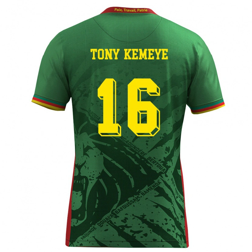 Danxen Män Kamerun Tony Beria Wabo Kemeye #16 Grön Gul Röd Hemmatröja Matchtröjor 26-28 Tröjor T-Tröja