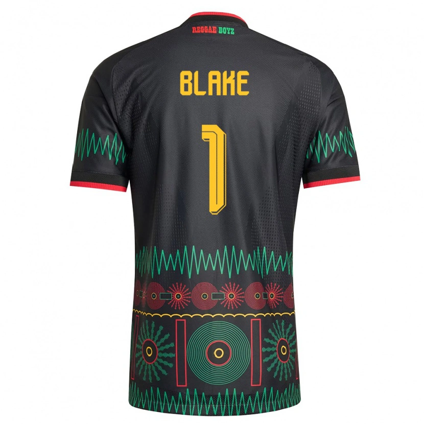 Danxen Män Jamaica Andre Blake #1 Svart Röd Gul Bortatröja Matchtröjor 26-28 Tröjor T-Tröja